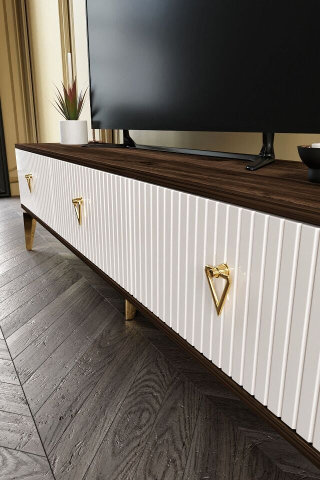 150 CM ZEUGMA MDF MEBRAN KAPAK EKRU CEVİZ GOLD