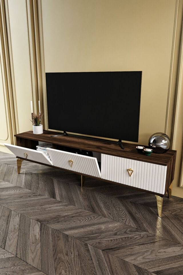 150 CM ZEUGMA MDF MEBRAN KAPAK EKRU CEVİZ GOLD