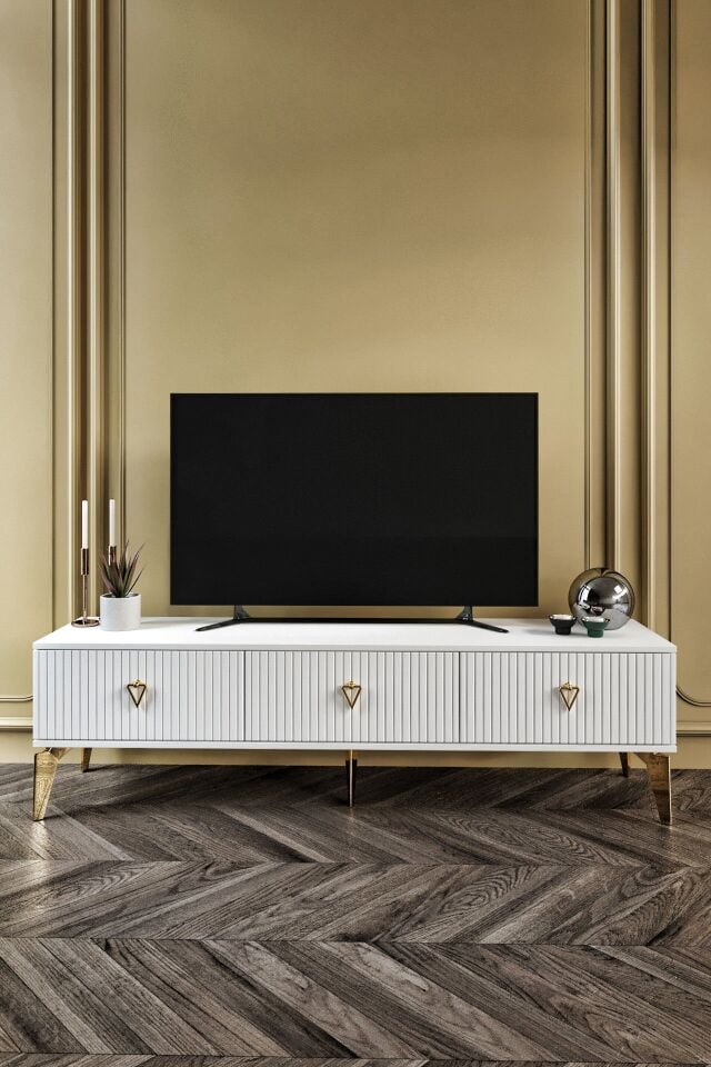 150 CM ZEUGMA MDF MEBRAN KAPAK BEYAZ GOLD