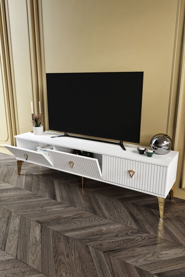 150 CM ZEUGMA MDF MEBRAN KAPAK BEYAZ GOLD