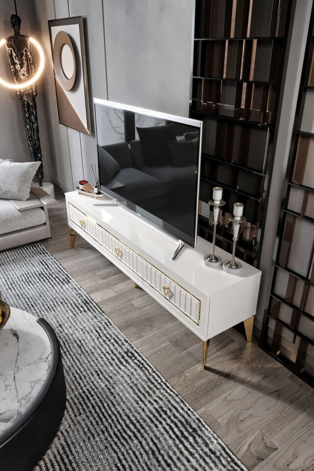 150 Cm Klas Mdf Mebran Kapak Ekru Gold