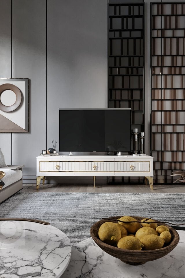 150 Cm Klas Mdf Mebran Kapak Ekru Gold