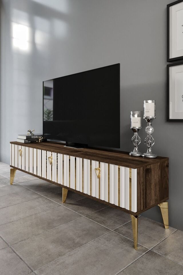 150 CM DUBAİ MDF MEBRAN KAPAK EKRU CEVİZ