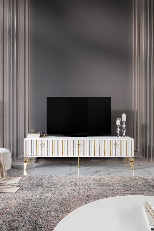 150 Cm Dubai Mdf Mebran Kapak Beyaz Gold