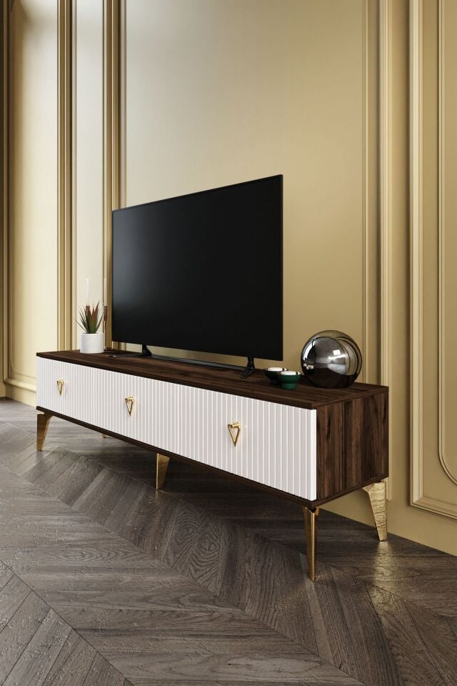 180 CM ZEUGMA MDF MEBRAN KAPAK EKRU CEVİZ GOLD