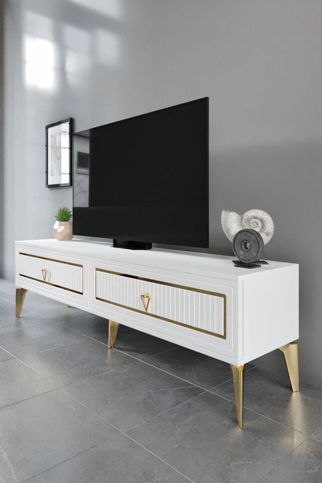 180 CM TREND MDF MEBRAN KAPAK BEYAZ GOLD