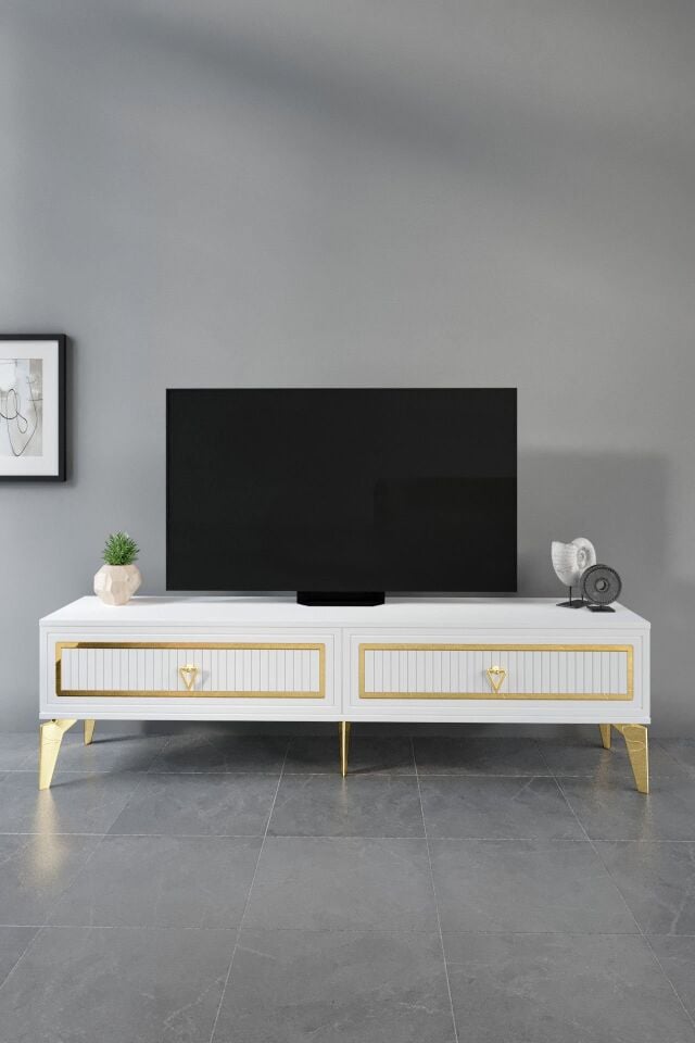 180 CM TREND MDF MEBRAN KAPAK BEYAZ GOLD