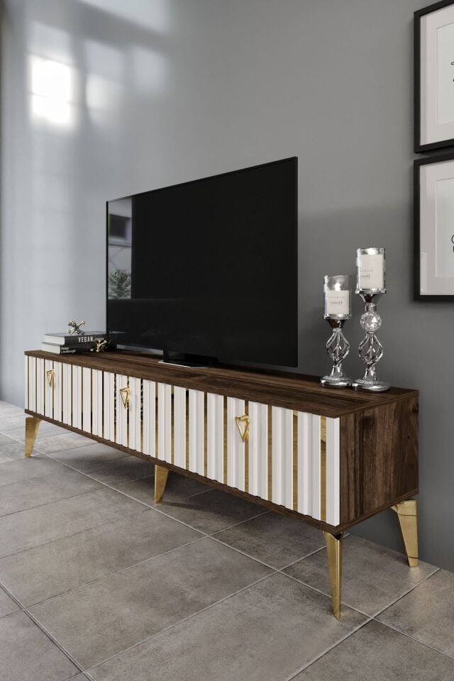 180 CM DUBAİ MDF MEBRAN KAPAK EKRU CEVİZ