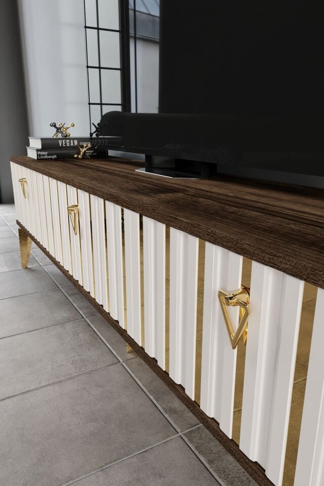 180 CM DUBAİ MDF MEBRAN KAPAK EKRU CEVİZ