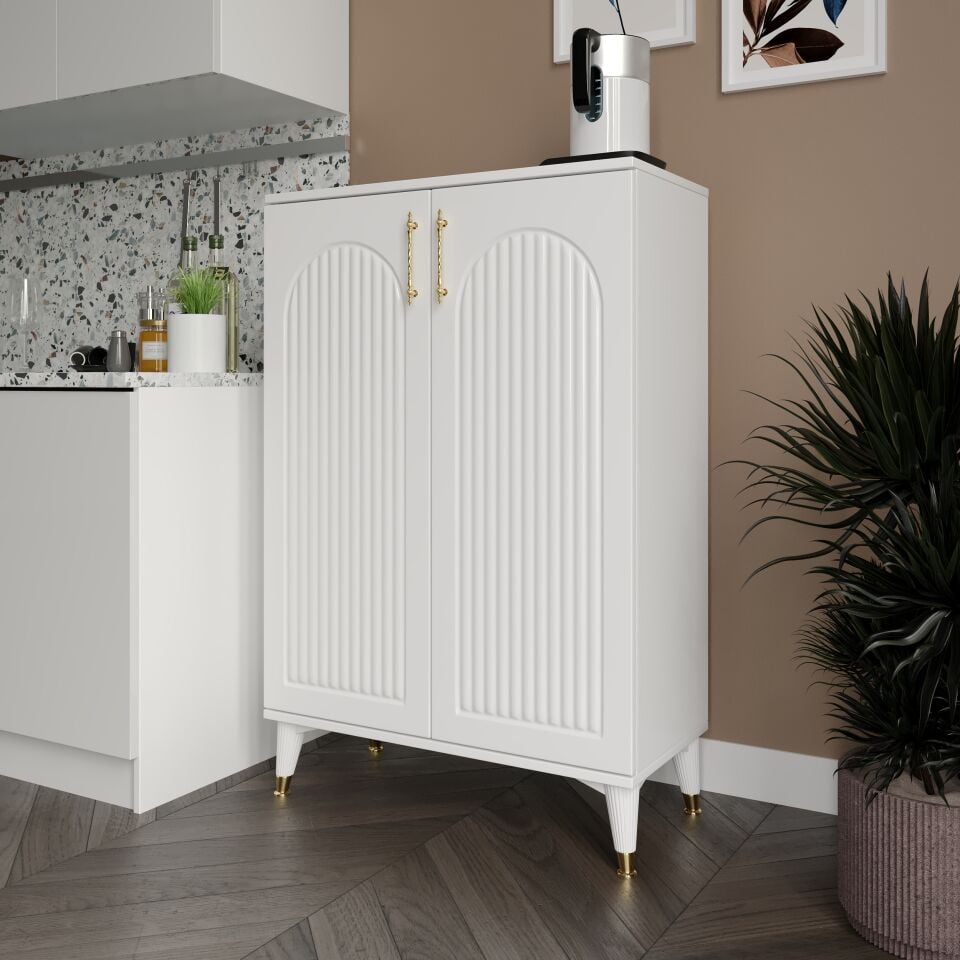Kale çok amaçlı dolap beyaz gold ön görünüm
