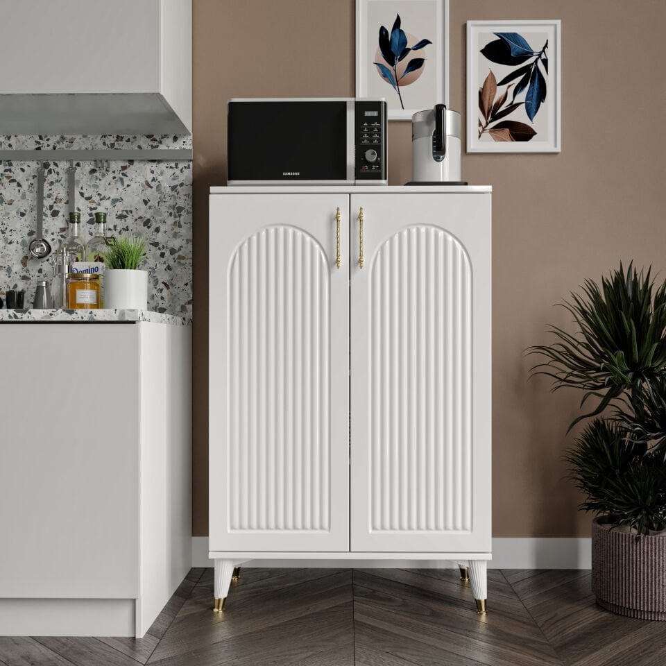 Kale çok amaçlı dolap beyaz gold mutfak balkon kiler banyo ayakkabilik