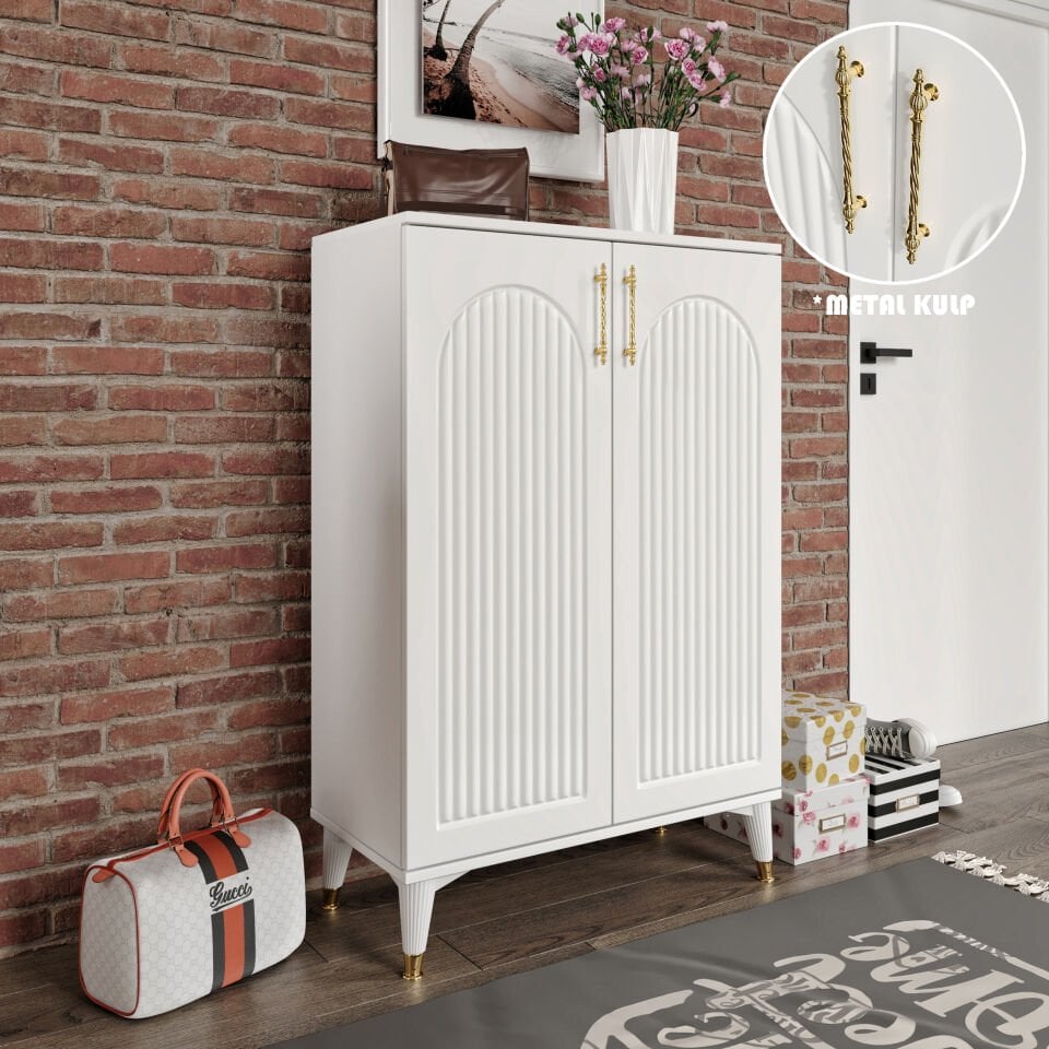 Kale çok amaçlı dolap beyaz gold ön görünüm