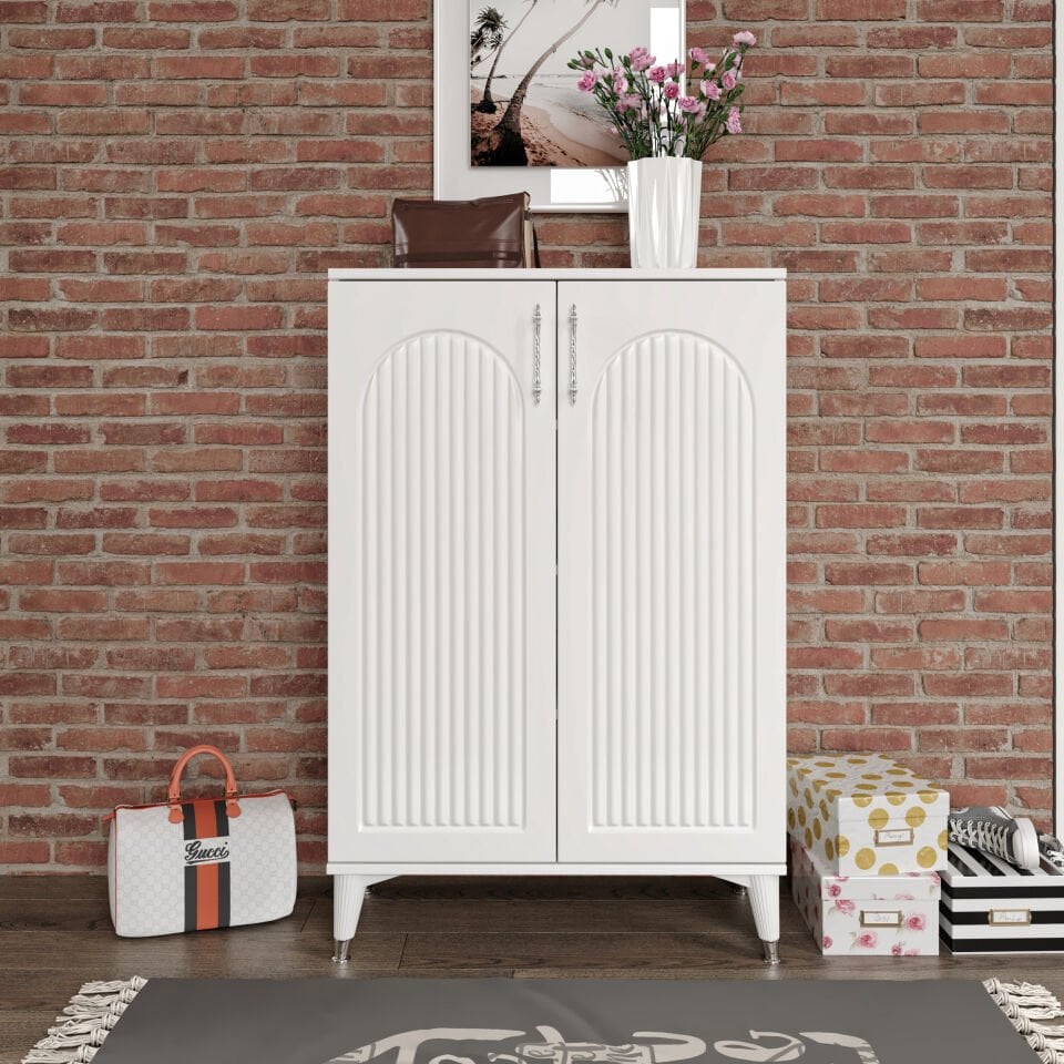 Kale çok amaçlı dolap beyaz gümüş mutfak kiler balkon ayakkabilik