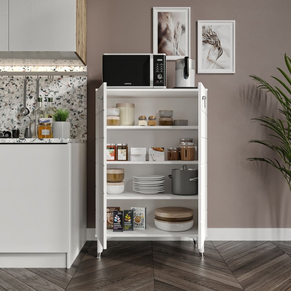 Bella çok amaçlı dolap iç raflar beyaz gümüş