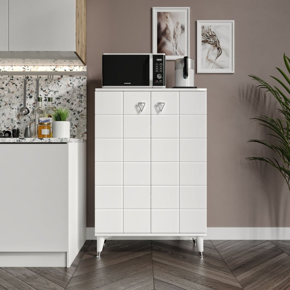 Bella çok amaçlı dolap beyaz gümüş mutfak balkon kiler banyo ayakkabilik