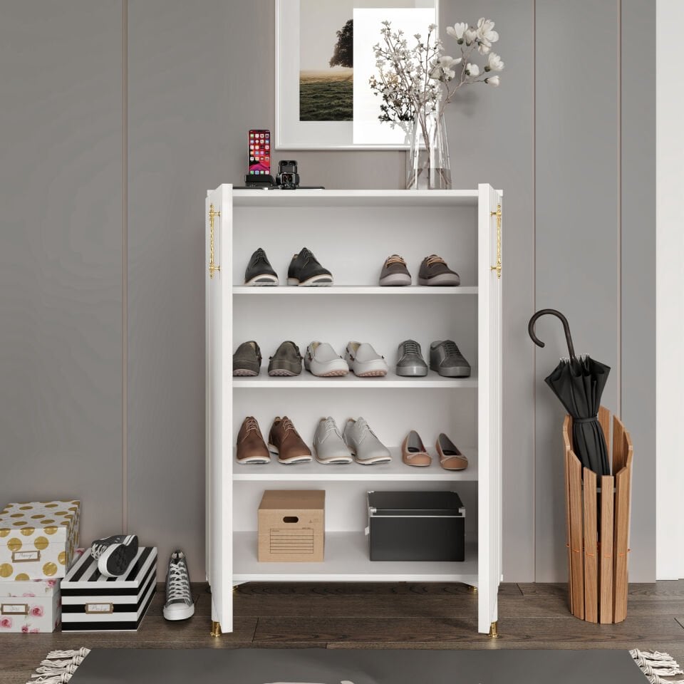 Lyra çok amaçlı dolap iç raflar beyaz gold