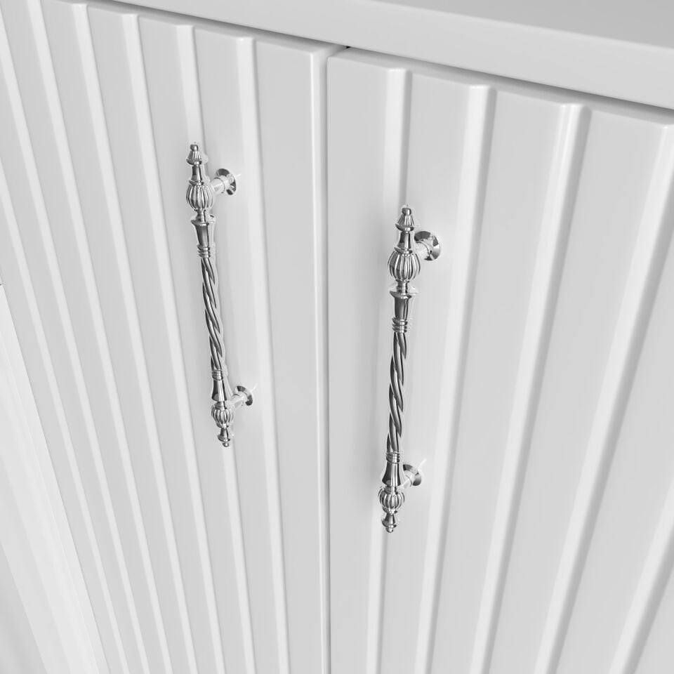 Lyra Ayakkabılık  Çok Amaçlı Dolap Mutfak Kiler Balkon Beyaz Gümüş