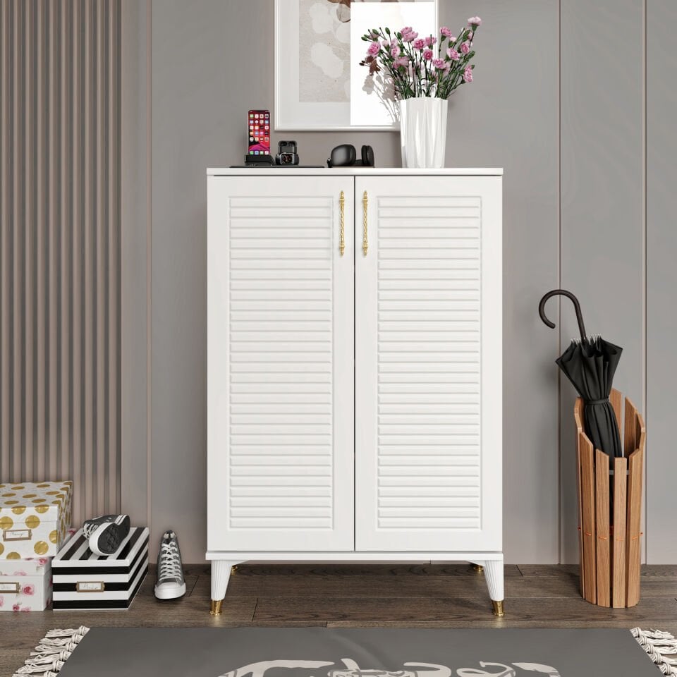 Panjurlu çok amaçlı dolap mutfak kiler balkon beyaz gold