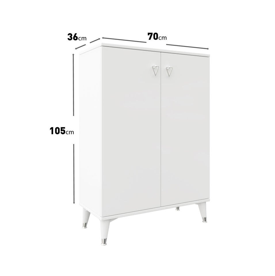Simple Çok Amaçlı Dolap Mutfak Balkon Kiler Banyo Ayakkabılık Dolabı Beyaz Gümüş