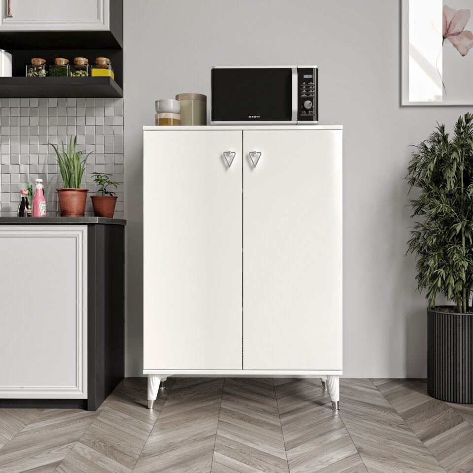 Simple çok amaçlı dolap beyaz gümüş mutfak balkon kiler banyo ayakkabilik