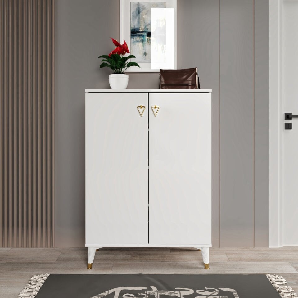 Simple çok amaçlı dolap beyaz gold mutfak kiler balkon