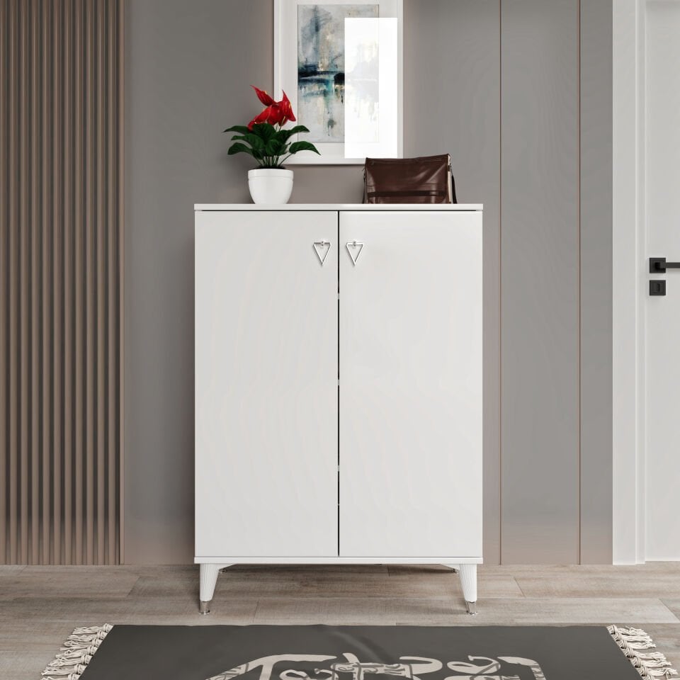 Simple Ayakkabılık  Çok Amaçlı Dolap Mutfak Kiler Balkon Beyaz Gümüş