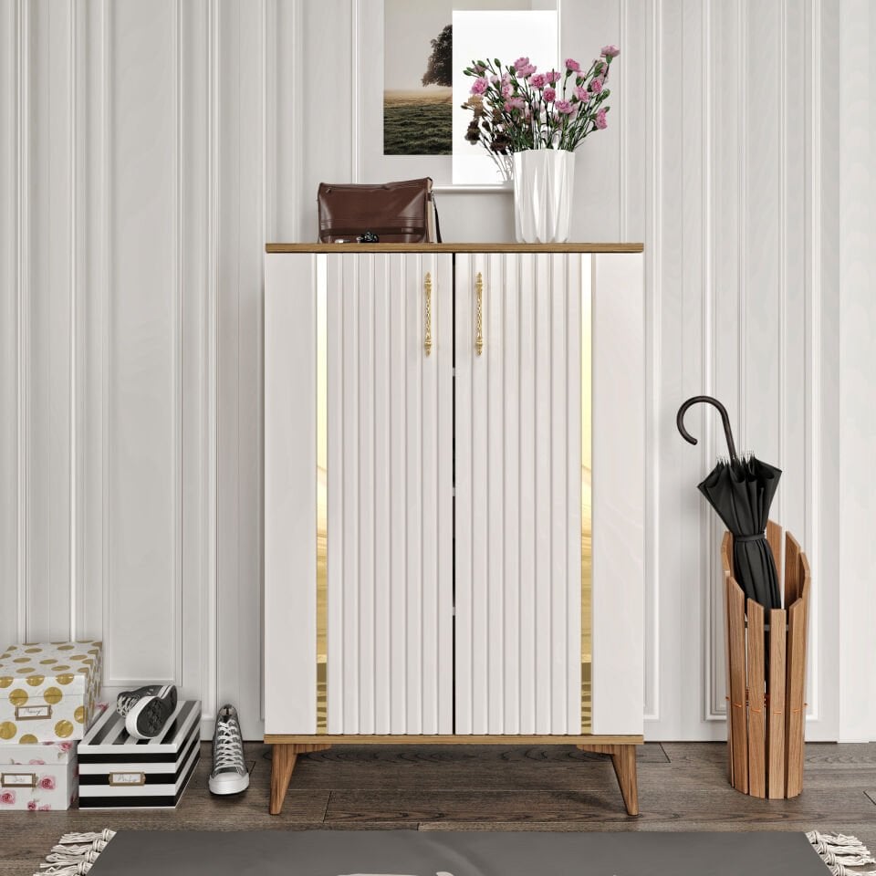 Lyra Metal Kulp çok amaçlı dolap mutfak balkon kiler banyo ekru ceviz