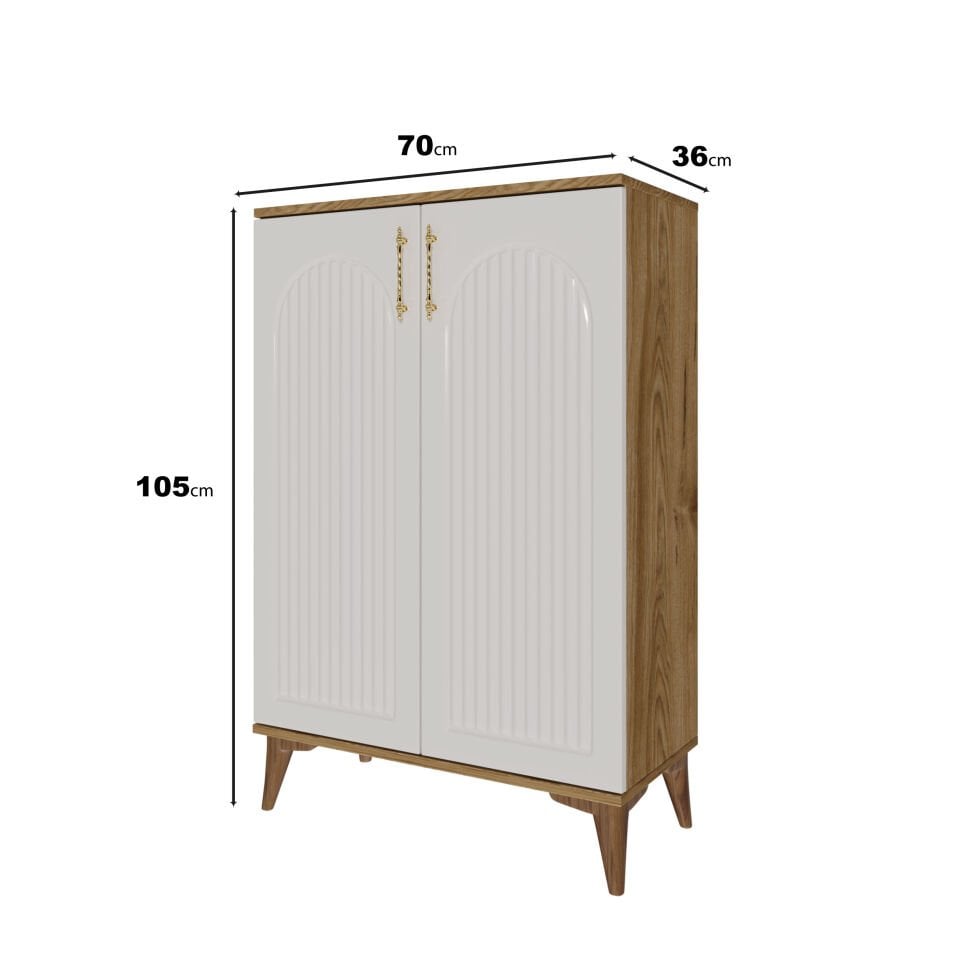 Kale Metal Kulp Çok Amaçlı Dolap Mutfak Dolabı Balkon Kiler Banyo Dolabı Ayakkabılık Dolabı Ekru Ceviz