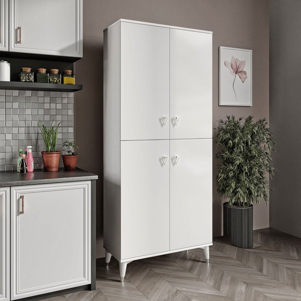 SP4190 beyaz gümüş çok amaçlı dolap ön görünüm