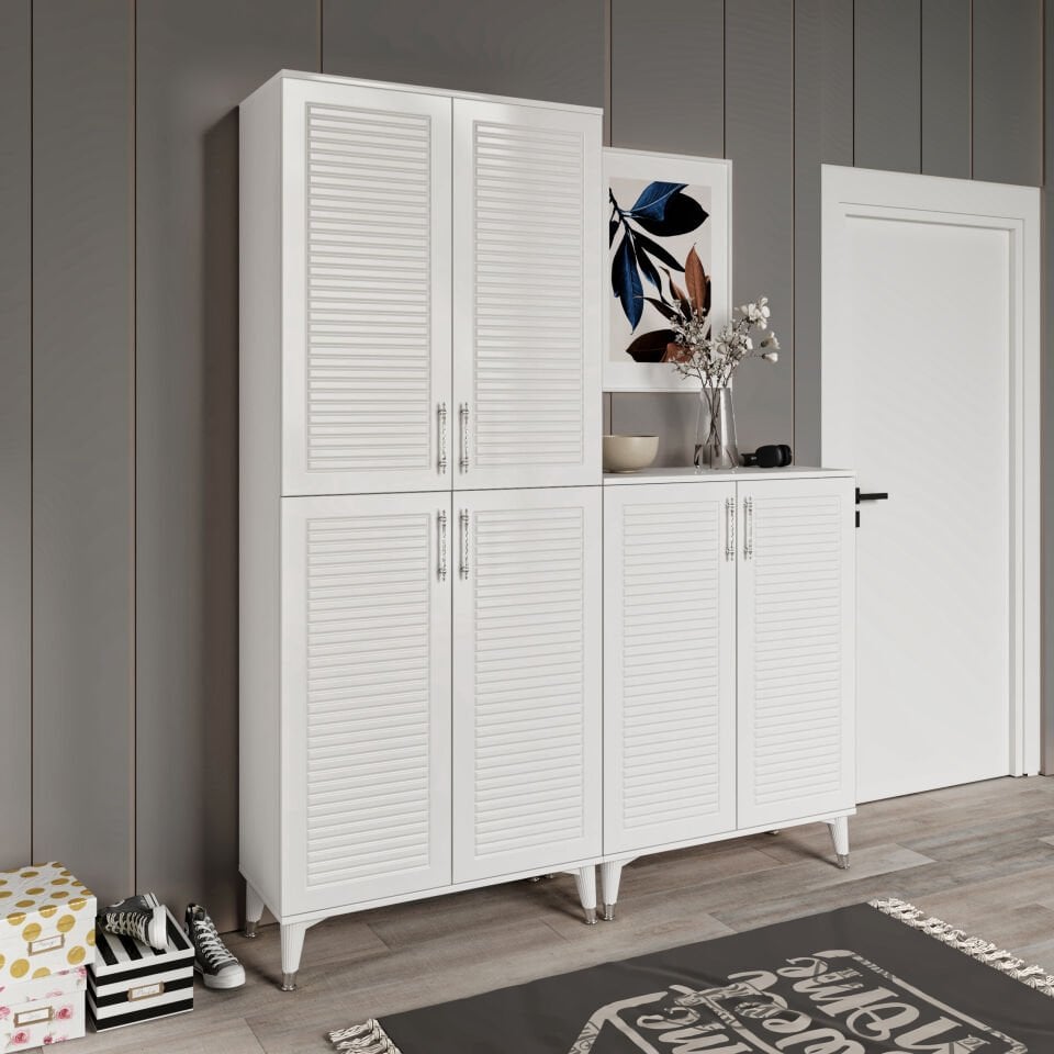 PNJ6190 beyaz gümüş çok amaçlı dolap ön görünüm