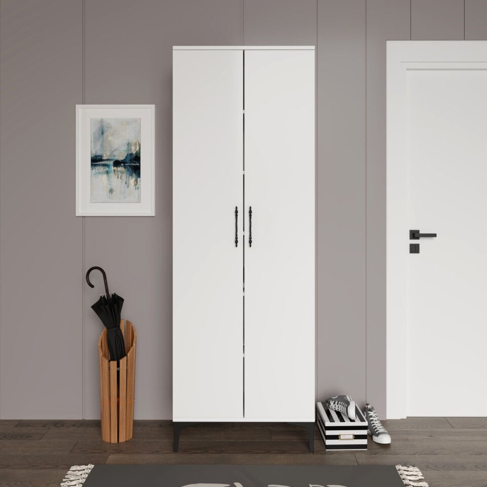 Plain Metal Ayak Metal Kulp Pla2200 Ayakkabılık Mutfak Dolabı Banyo Dolabı Balkon Dolabı Kiler Dolabı Çok Amaçlı Dolap Beyaz