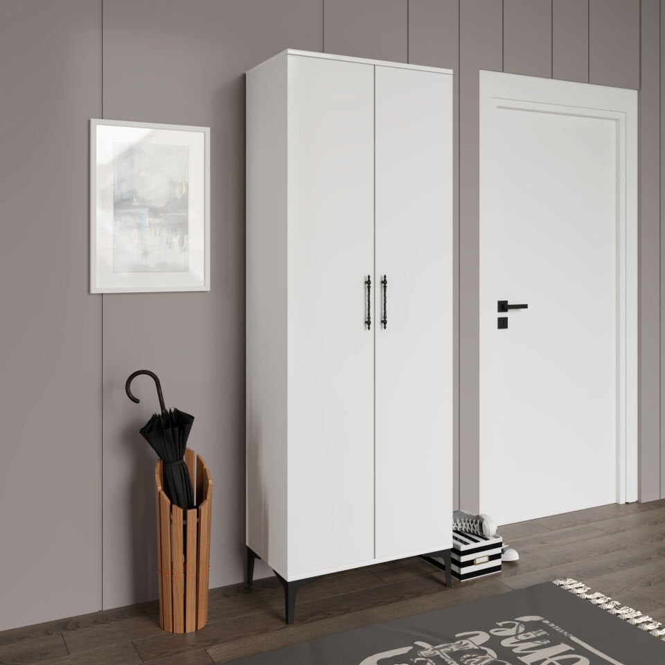 Plain Metal Ayak Metal Kulp Pla2200 Ayakkabılık Mutfak Dolabı Banyo Dolabı Balkon Dolabı Kiler Dolabı Çok Amaçlı Dolap Beyaz