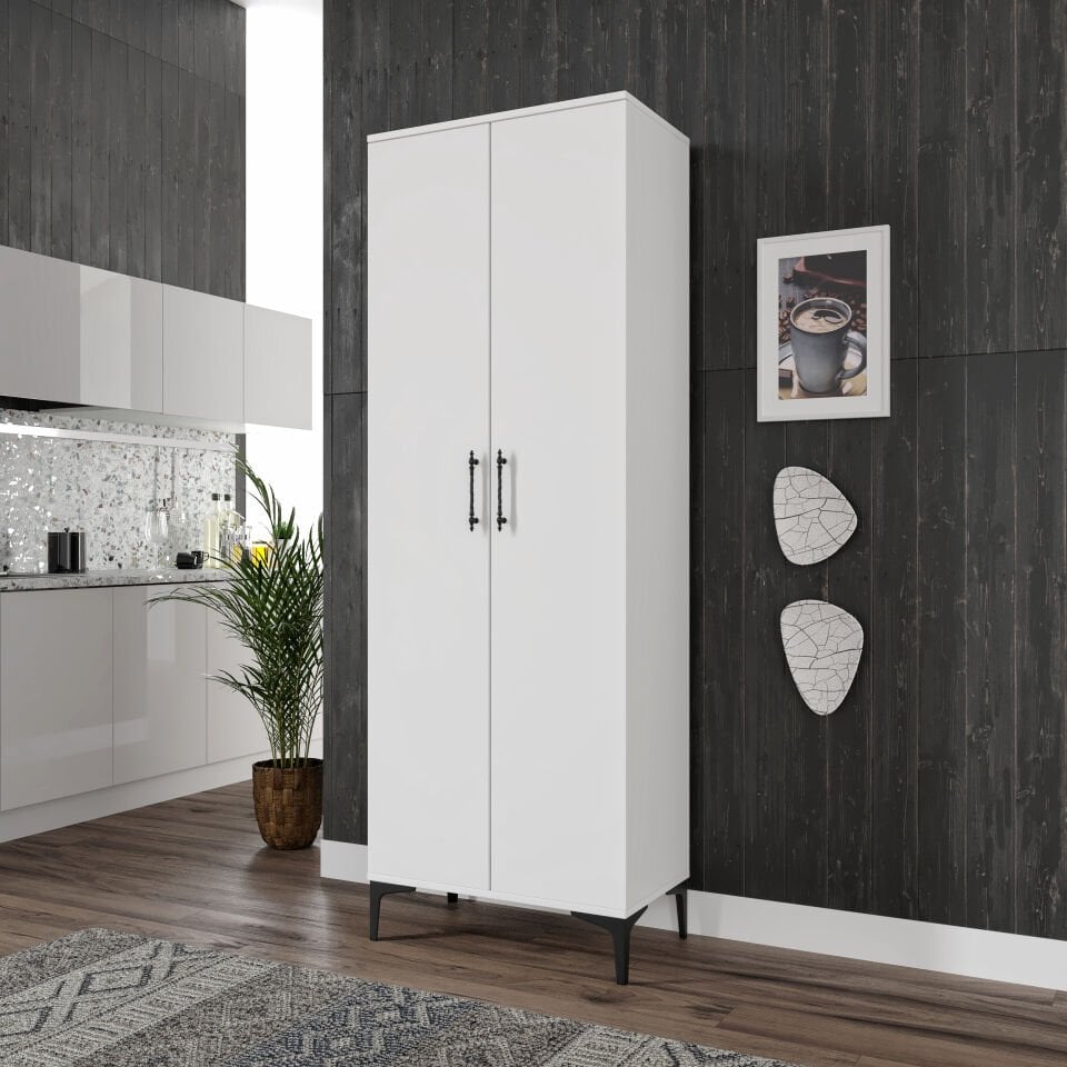 Plain Metal Ayak Metal Kulp Pla2200 Çok Amaçlı Dolap Mutfak Dolabı Banyo Dolabı Ayakkabılık Balkon Dolabı Kiler Dolabı Beyaz