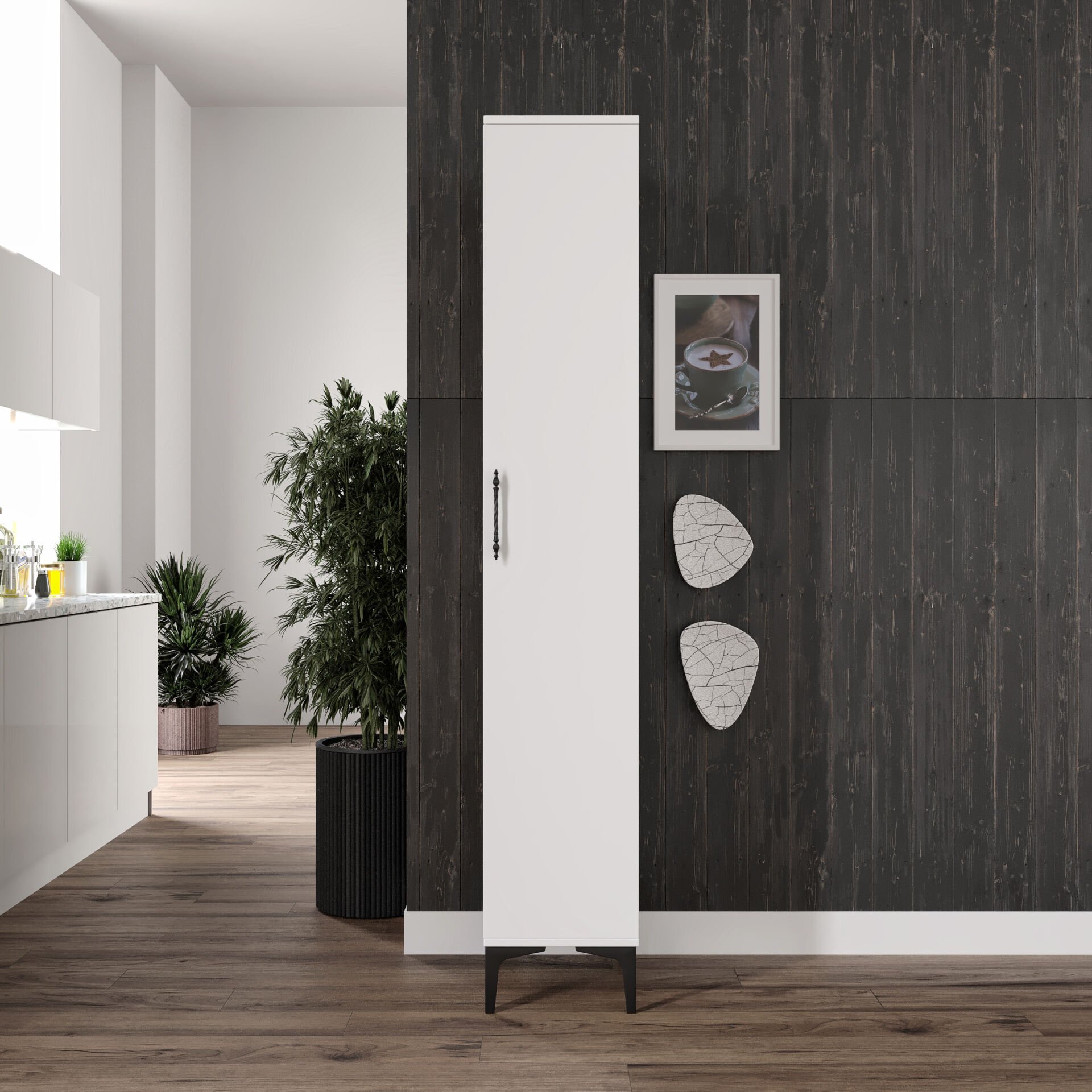 Plain Metal Ayak Metal Kulp Pla1200 Çok Amaçlı Dolap Mutfak Dolabı Banyo Dolabı Ayakkabılık Balkon Dolabı Kiler Dolabı Beyaz