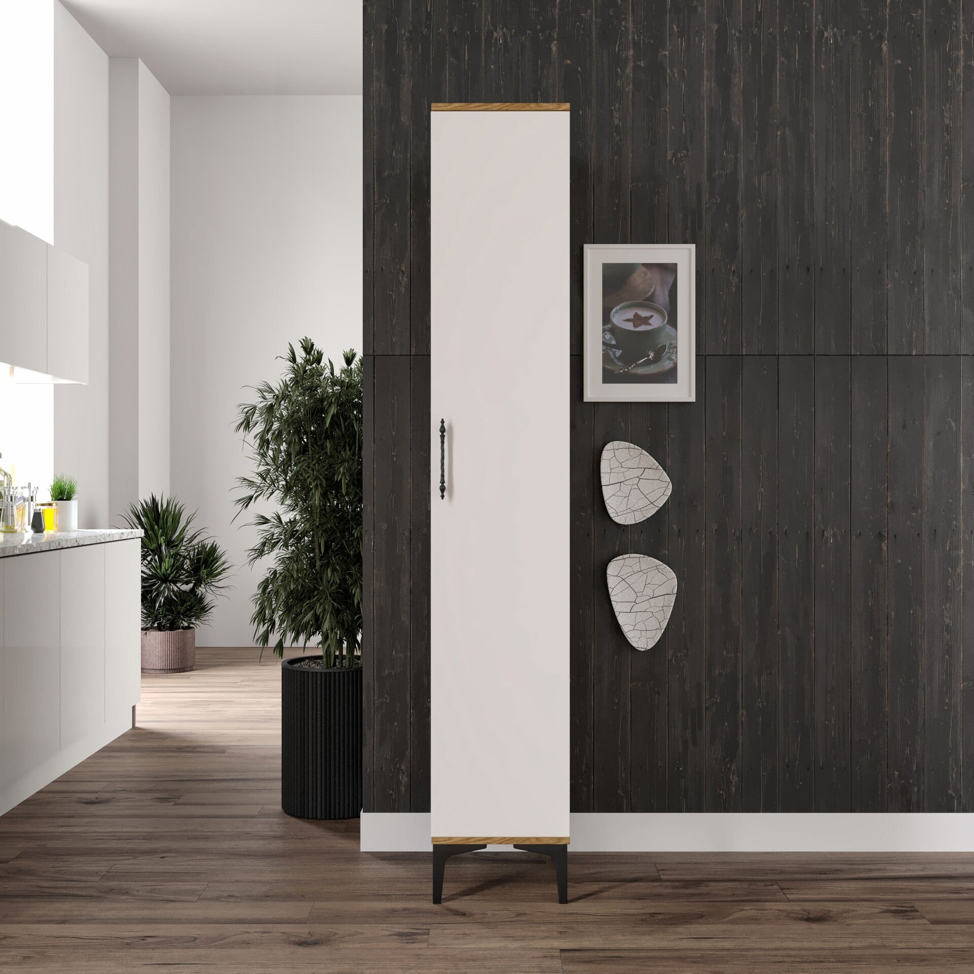 PLA1200 ekru ceviz çok amaçlı dolap mutfak kiler balkon banyo ayakkabilik