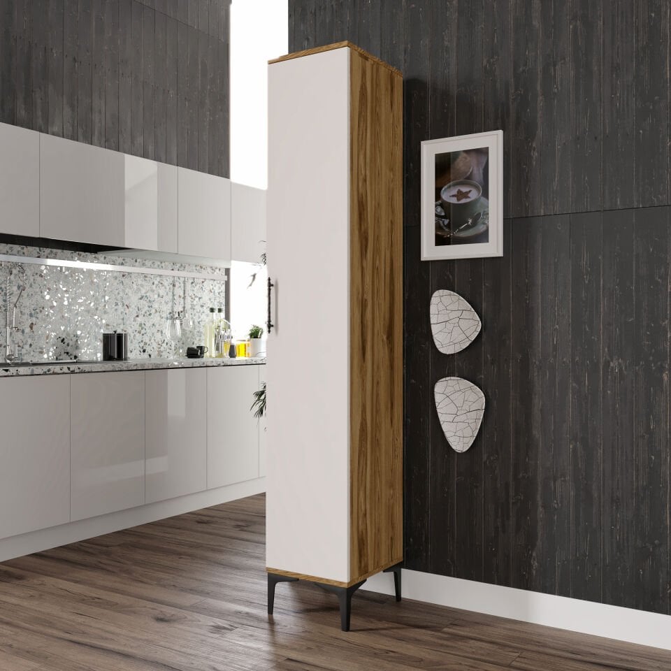 Plain Metal Ayak Metal Kulp Pla1200 Çok Amaçlı Dolap Mutfak Dolabı Banyo Dolabı Ayakkabılık Balkon Dolabı Killer Ekru Ceviz