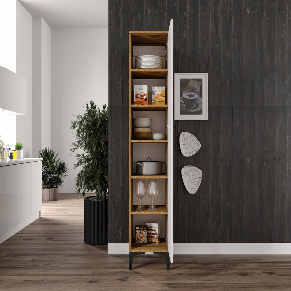 Plain Metal Ayak Metal Kulp Pla1200 Çok Amaçlı Dolap Mutfak Dolabı Banyo Dolabı Ayakkabılık Balkon Dolabı Killer Ekru Ceviz