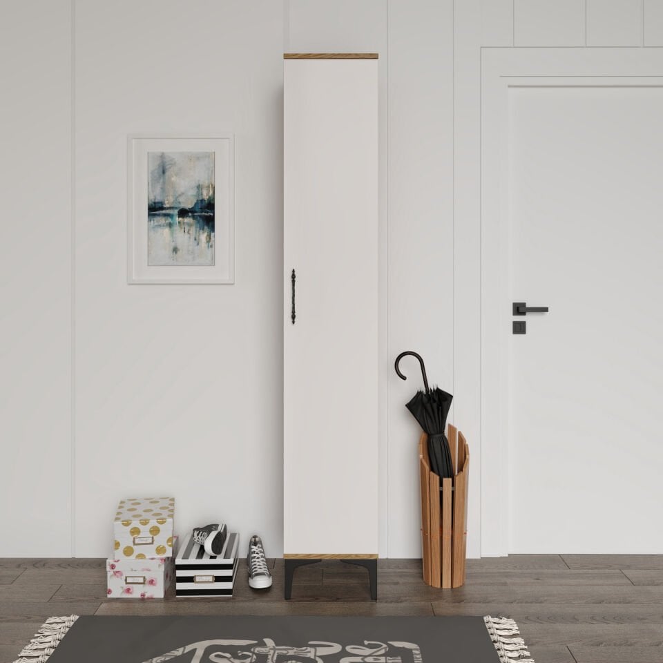 Plain Metal Ayak Metal Kulp Pla1200 Ayakkabılık Mutfak Dolabı Banyo Dolabı Balkon Dolabı Kiler Dolabı Çok Amaçlı Dolap Ekru Ceviz