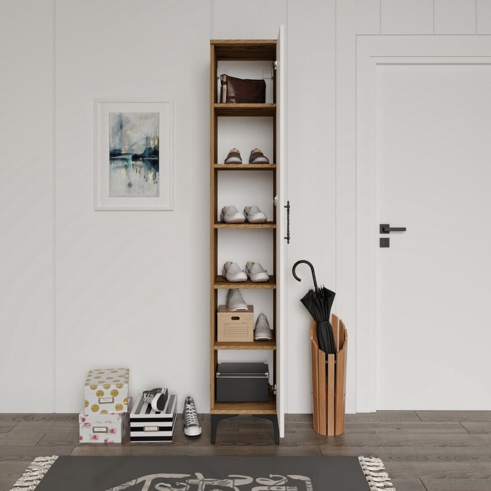 Plain Metal Ayak Metal Kulp Pla1200 Ayakkabılık Mutfak Dolabı Banyo Dolabı Balkon Dolabı Kiler Dolabı Çok Amaçlı Dolap Ekru Ceviz