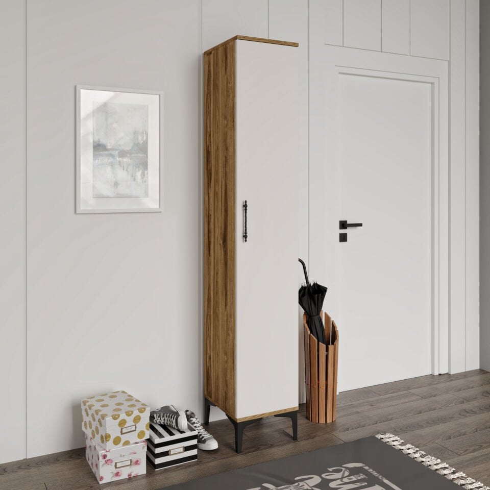 Plain Metal Ayak Metal Kulp Pla1200 Ayakkabılık Mutfak Dolabı Banyo Dolabı Balkon Dolabı Kiler Dolabı Çok Amaçlı Dolap Ekru Ceviz