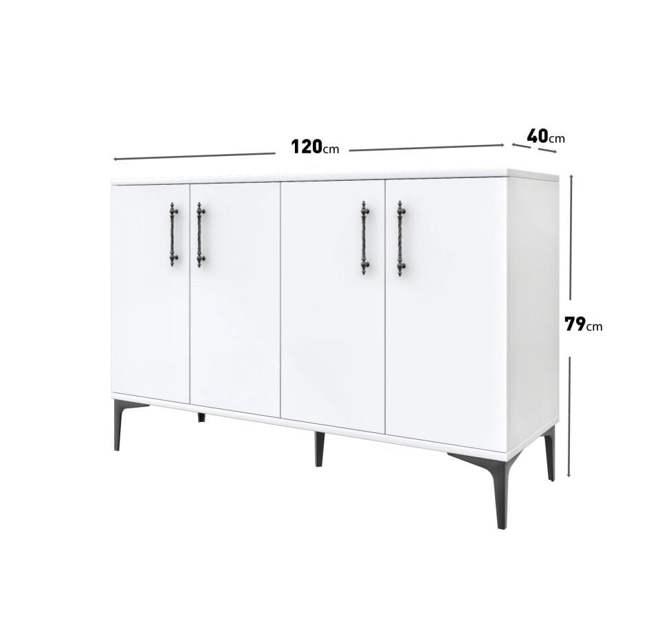 Plain Metal Ayak Metal Kulp Pla4120 Konsol Beyaz