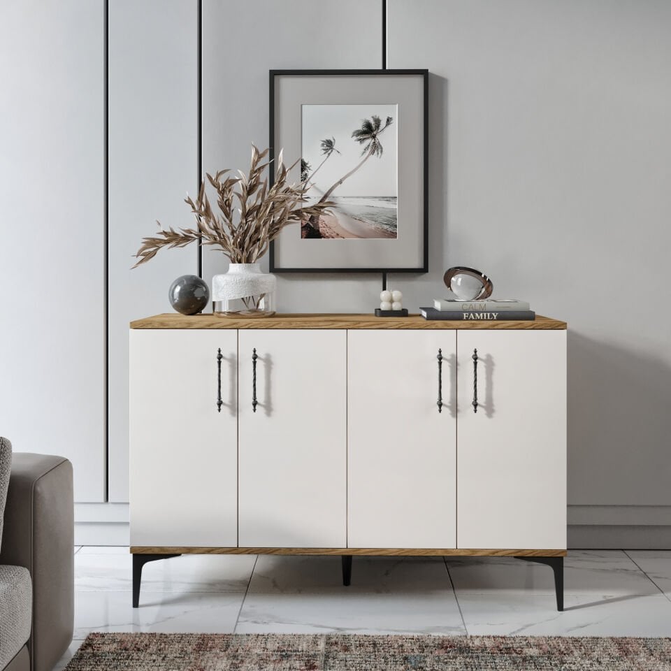 Plain Metal Ayak Metal Kulp Pla4120 Konsol Eru Ceviz