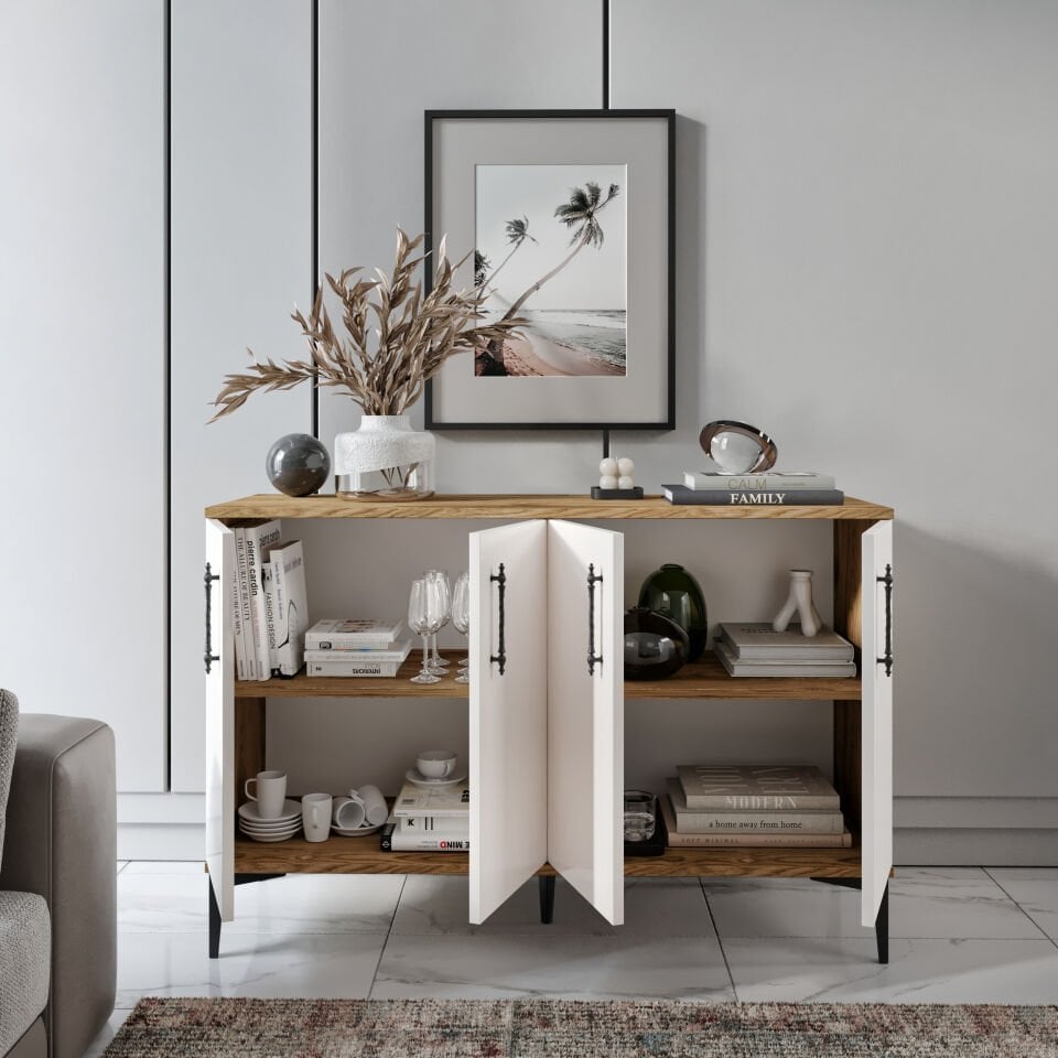 Plain Metal Ayak Metal Kulp Pla4120 Konsol Eru Ceviz