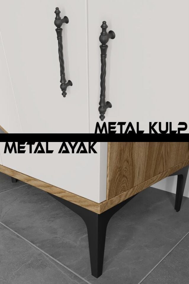 Plain Metal Ayak Metal Kulp Pla4120 Konsol Eru Ceviz