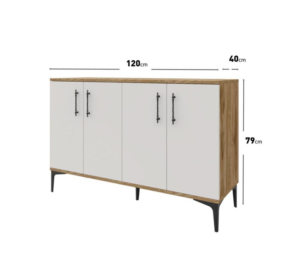 Plain Metal Ayak Metal Kulp Pla4120 Konsol Eru Ceviz