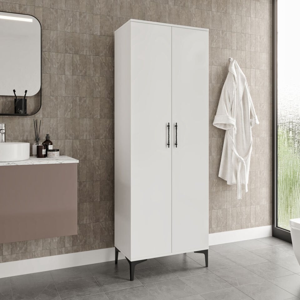 Plain Metal Ayak Metal Kulp Pla2200 Banyo Dolabı Mutfak Dolabı Balkon Dolabı Kiler Dolabı Çok Amaçlı Dolap Ayakkabılık Beyaz