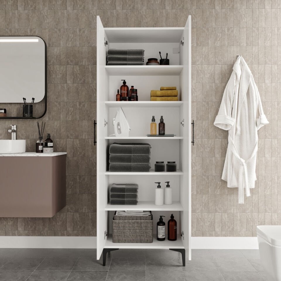 Balkon ve kiler için uygun çok amaçlı dolap, geniş saklama alanı sağlar.