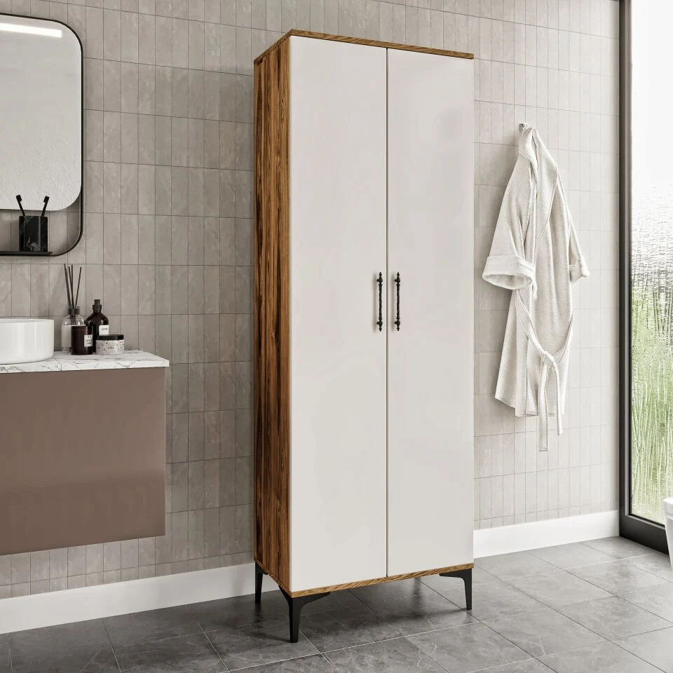 Plain Metal Ayak Metal Kulp Pla2200 Banyo Dolabı Mutfak Dolabı Balkon Dolabı Kiler Dolabı Çok Amaçlı Dolap Ayakkabılık Ekru Ceviz