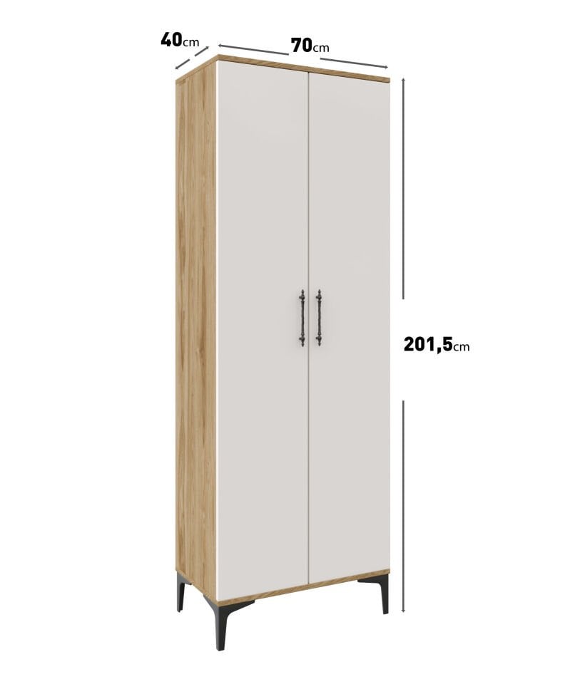 Plain Metal Ayak Metal Kulp Pla2200 Banyo Dolabı Mutfak Dolabı Balkon Dolabı Kiler Dolabı Çok Amaçlı Dolap Ayakkabılık Ekru Ceviz