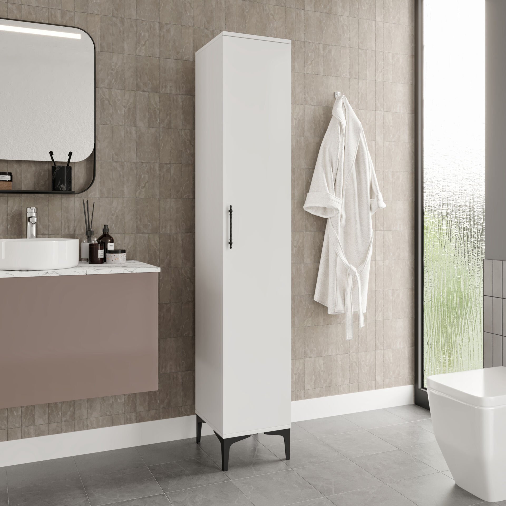 Plain Metal Ayak Metal Kulp Pla1200 Banyo Dolabı Mutfak Dolabı Balkon Dolabı Kiler Dolabı Çok Amaçlı Dolap Ayakkabılık Beyaz